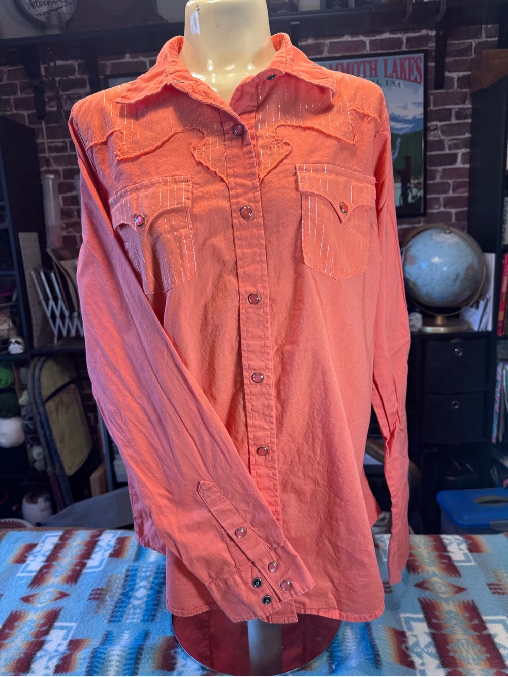 Women's Cruel Girl Coral Button-Up Long-Sleeve Button Up